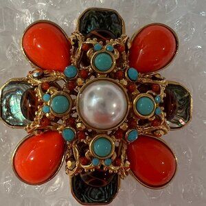 Barrera signed brooch